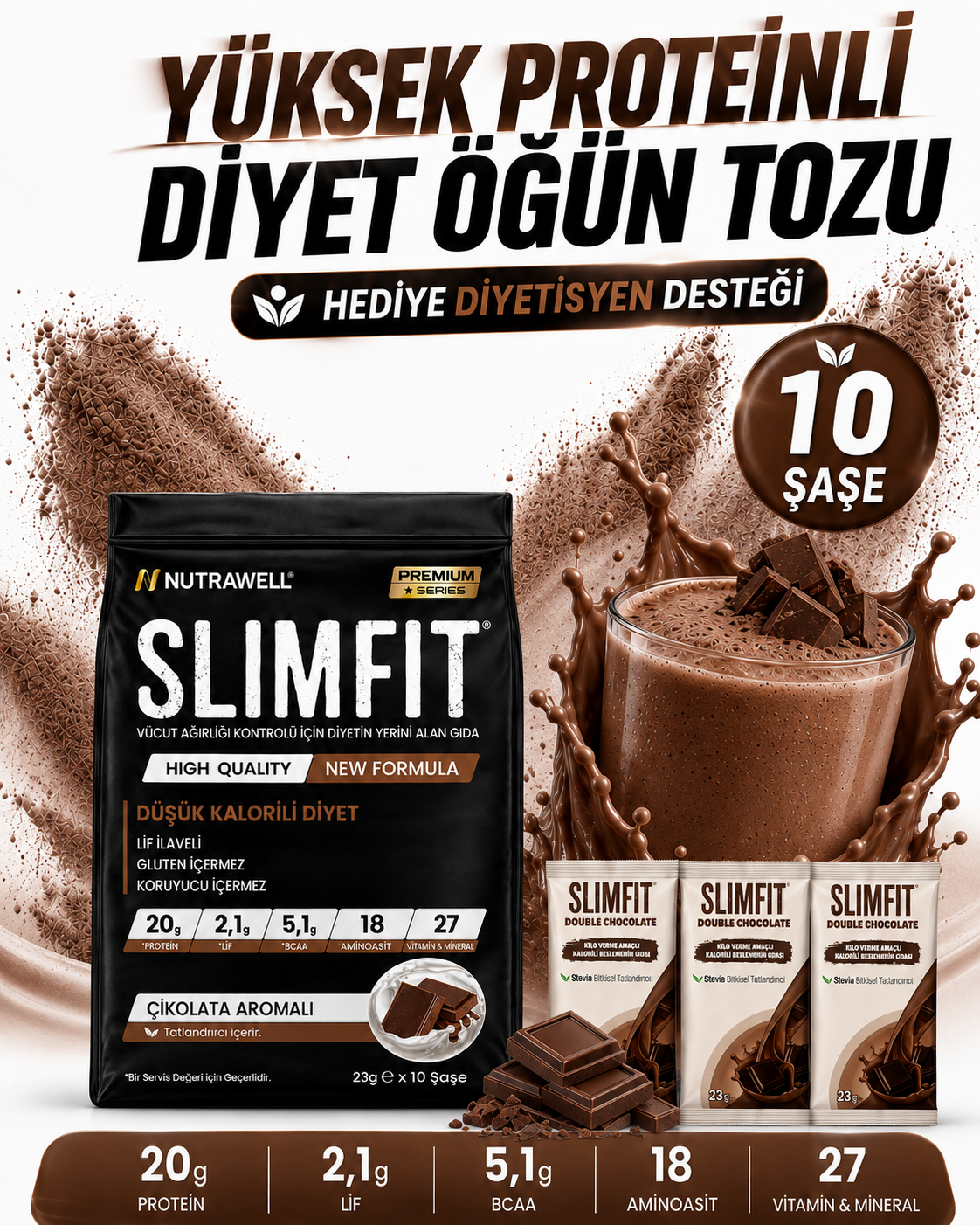 SLIMFIT Çikolatalı 10lu