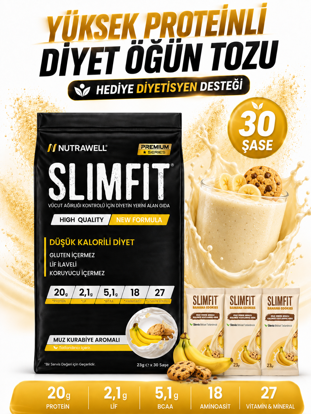 SLIMFIT Muz&Kurabiye