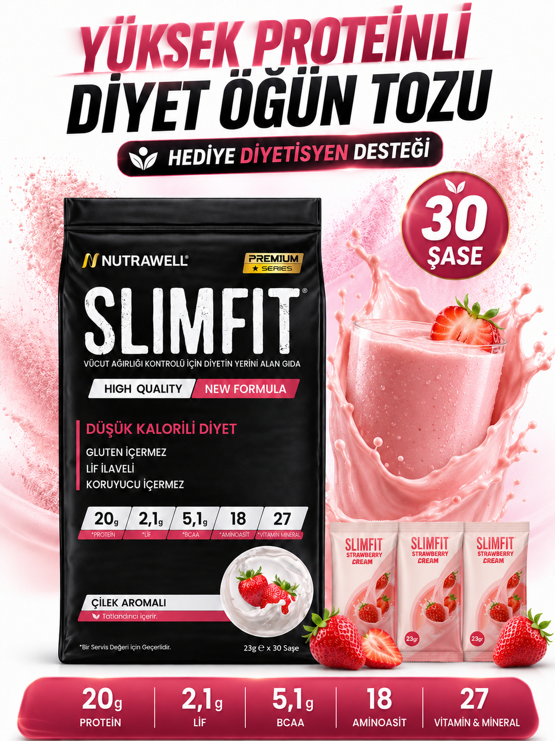 SLIMFIT Çilekli